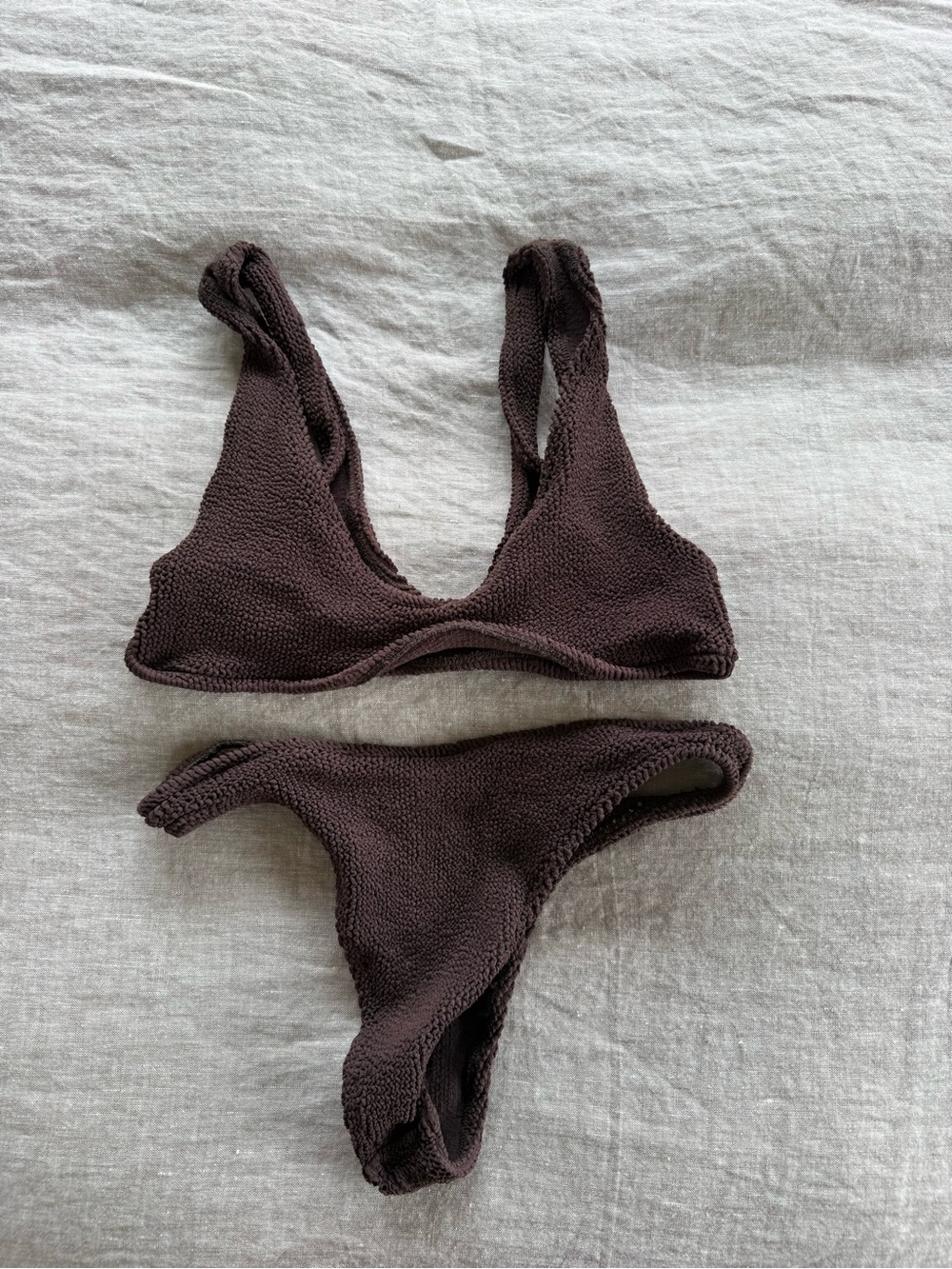 Youswim Chocolate Brown Textured Bikini Set